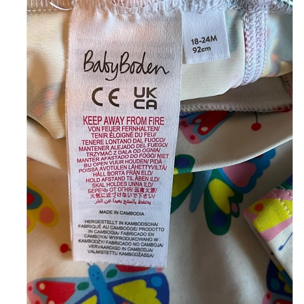 Baby Boden Toddler Girls Butterfly Print Rash Guard Swim Top Multicolor 18-24M